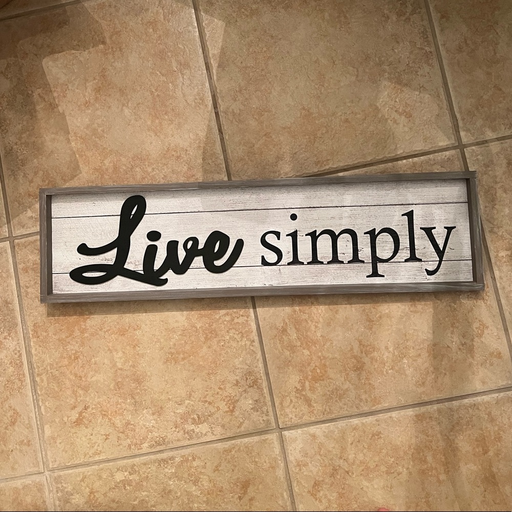 “Live Simply” wall decor sign